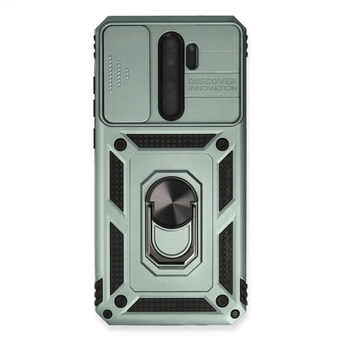 Xiaomi Redmi Note 8 Pro Kılıf Pars Lens Yüzüklü Silikon - Yeşil