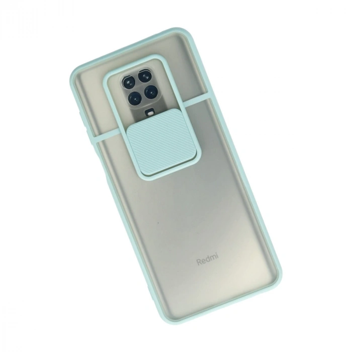 Xiaomi Redmi Note 9 Pro Kılıf Palm Buzlu Kamera Sürgülü Silikon - Turkuaz