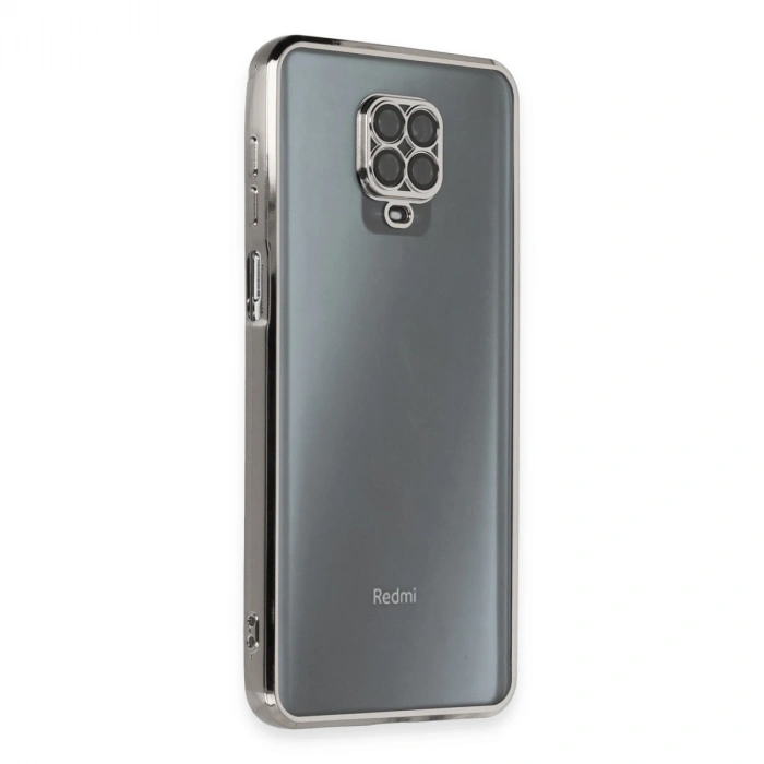 Xiaomi Redmi Note 9 Pro Kılıf Razer Lensli Silikon - Gümüş