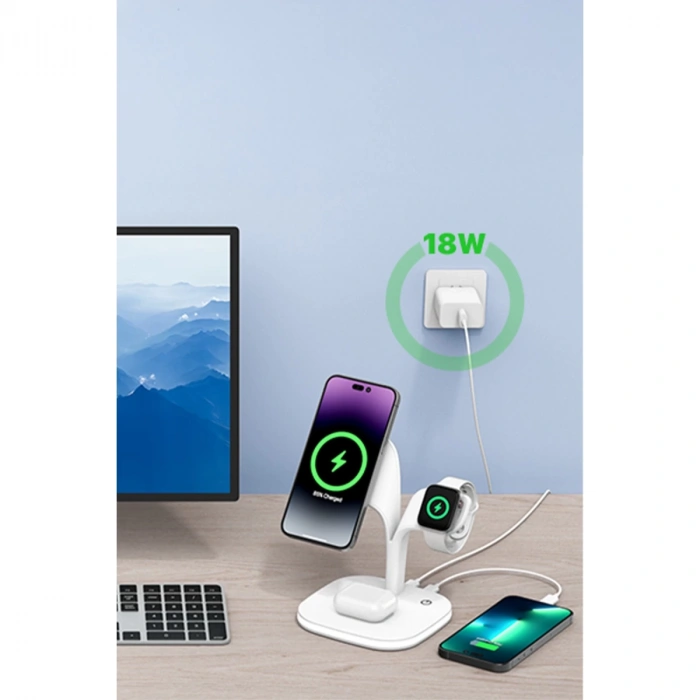 Ym-ud22 Kablosuz Şarj Masaüstü Set - Beyaz