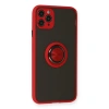 Apple İphone 11 Pro Kılıf Montreal Yüzüklü Silikon Kapak - Kırmızı