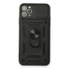 Apple İphone 11 Pro Max Kılıf Pars Lens Yüzüklü Silikon - Siyah