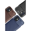 Apple İphone 12 Mini Kılıf Auto Focus Karbon Kapak - Kahverengi