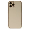Apple İphone 12 Pro Kılıf Coco Deri Silikon Kapak - Gold