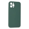 Apple İphone 12 Pro Max Kılıf Nano İçi Kadife Silikon - Koyu Yeşil