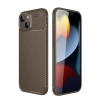 Apple İphone 14 Kılıf Auto Focus Karbon Kapak - Kahverengi