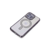 Apple İphone 15 Pro Kılıf Joke Simli Magneticsafe Kılıf - Derin Mor