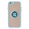 Apple İphone 6 Kılıf Montreal Yüzüklü Silikon Kapak - Buz Mavi
