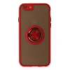 Apple İphone 6 Kılıf Montreal Yüzüklü Silikon Kapak - Kırmızı