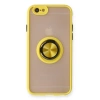 Apple İphone 6 Kılıf Montreal Yüzüklü Silikon Kapak - Sarı