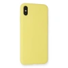Apple İphone Xs Max Kılıf Nano İçi Kadife Silikon - Mat Sarı