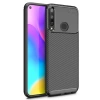 Huawei P40 Lite E Kılıf Auto Focus Karbon Kapak - Siyah