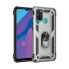 Huawei Y6p Kılıf Sofya Yüzüklü Silikon Kapak - Gümüş