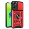 İnfinix Hot 40 Pro Kılıf Pars Lens Yüzüklü Silikon - Kırmızı