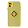 İphone 11 Kılıf Montreal Yüzüklü Silikon Kapak - Sarı