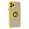 İphone 11 Pro Max Kılıf Montreal Yüzüklü Silikon Kapak - Sarı