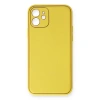 İphone 12 Kılıf Coco Deri Silikon Kapak - Sarı