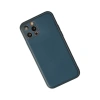 İphone 12 Pro Max Kılıf Coco Deri Silikon Kapak - Mavi