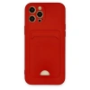 İphone 12 Pro Max Kılıf Kelvin Kartvizitli Silikon - Kırmızı