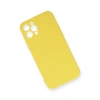 İphone 12 Pro Max Kılıf Nano İçi Kadife Silikon - Sarı