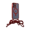 İphone 13 Pro Kılıf Divo Lazer Askılı Magsafe Kapak - Kırmızı