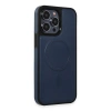 İphone 15 Pro Kılıf Ozzi Magsafe Deri Kapak - Lacivert