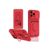 İphone 16 Pro Kılıf Zuma Kartvizitli Yüzüklü Silikon - Kırmızı
