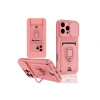 İphone 16 Pro Kılıf Zuma Kartvizitli Yüzüklü Silikon - Pembe