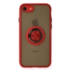 İphone 7 Kılıf Montreal Yüzüklü Silikon Kapak - Kırmızı
