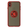 İphone X Kılıf Montreal Yüzüklü Silikon Kapak - Kırmızı
