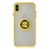 İphone X Kılıf Montreal Yüzüklü Silikon Kapak - Sarı