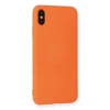 İphone X Kılıf Nano İçi Kadife Silikon - Turuncu