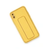 İphone Xs Max Kılıf Coco Deri Standlı Kapak - Sarı