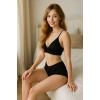 Kadın Siyah Yüksek Bel Şortlu Bralet Takım
