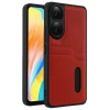 Oppo A38 Sara Kartvizitli Deri Kılıf - Kırmızı