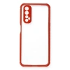 Realme 7 Kılıf Miami Şeffaf Silikon - Kırmızı