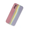 Samsung Galaxy A03s Kılıf Ebruli Lansman Silikon - Pembe-lila