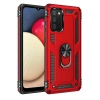 Samsung Galaxy A03s Kılıf Sofya Yüzüklü Silikon Kapak - Kırmızı