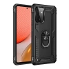Samsung Galaxy A72 Kılıf Sofya Yüzüklü Silikon Kapak - Siyah