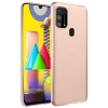 Samsung Galaxy M31 Kılıf Nano İçi Kadife Silikon - Pudra