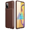 Samsung Galaxy M51 Kılıf Auto Focus Karbon Kapak - Kahverengi