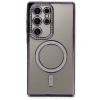 Samsung Galaxy S24 Ultra Kılıf Joke Simli Magneticsafe Kılıf - Derin Mor