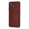 Xiaomi Mi 11 Lite Kılıf Kelvin Kartvizitli Silikon - Bordo