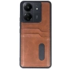 Xiaomi Redmi 13c Kılıf Sara Kartvizitli Deri Kılıf - Taba