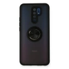 Xiaomi Redmi 9 Kılıf Montreal Yüzüklü Silikon Kapak - Siyah