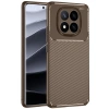 Xiaomi Redmi Note 14 Pro 4g Kılıf Auto Focus Karbon Kapak - Kahverengi