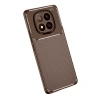 Xiaomi Redmi Note 14 Pro Plus Kılıf Auto Focus Karbon Kapak - Kahverengi