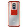 Xiaomi Redmi Note 9 Kılıf Palm Buzlu Kamera Sürgülü Silikon - Kırmızı