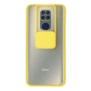 Xiaomi Redmi Note 9 Kılıf Palm Buzlu Kamera Sürgülü Silikon - Sarı