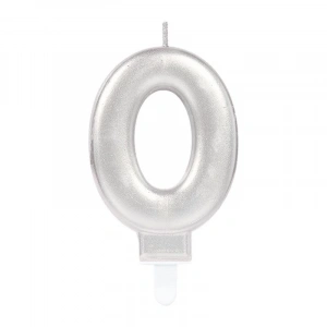 0 Rakam Mum Gümüş Renk